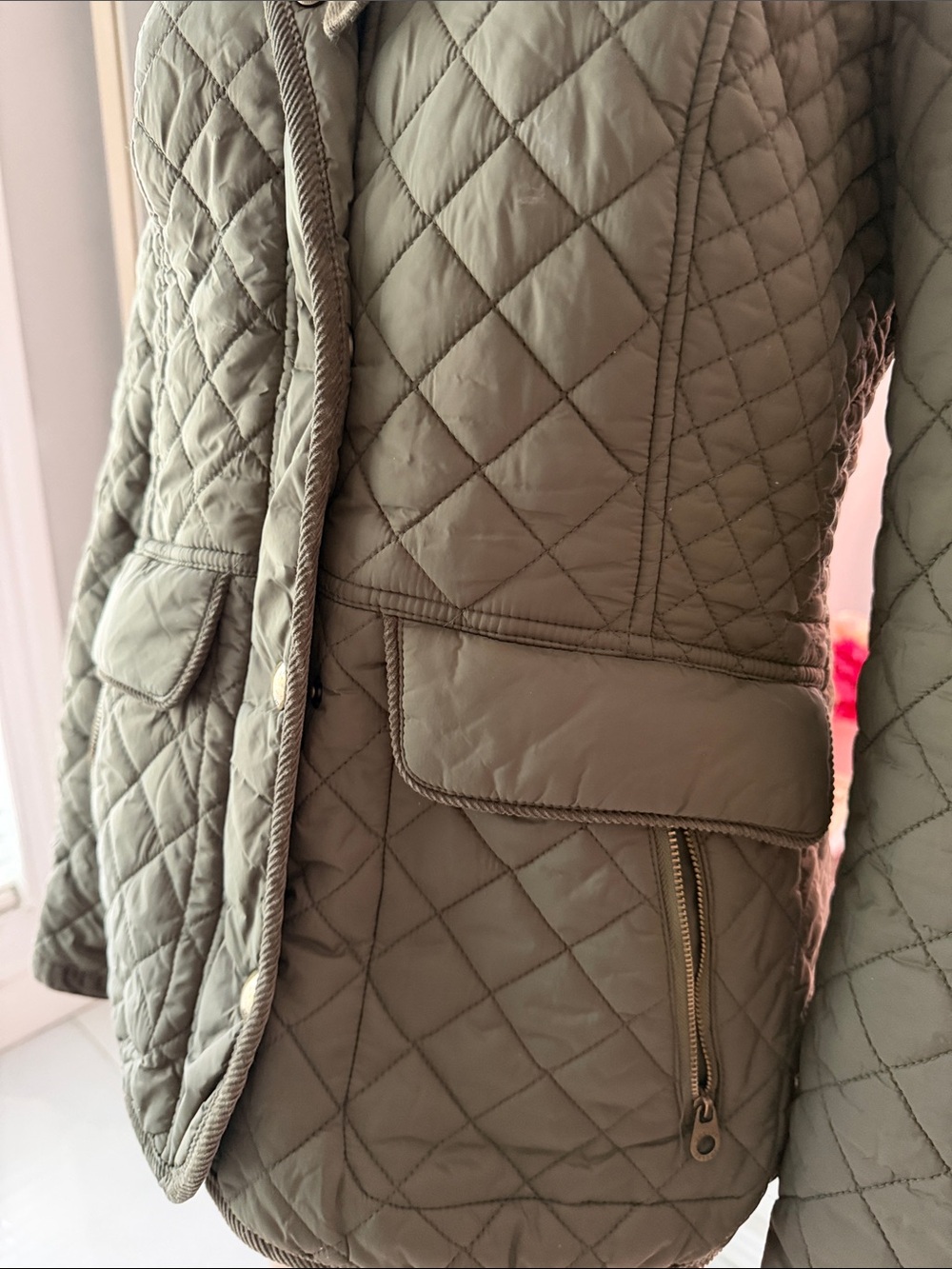 Quilted Olive Green Women's Jacket - Picture 4 of 6